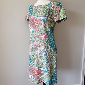 Talbots Seaside Paisly Print Mod Shift Mini Dress Women's 4P